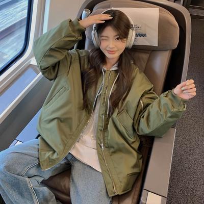 Женская зимняя бейсбольная куртка с хлопковой подкладкой свободного кроя