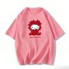 2026 новая футболка Hello Kitty из мягкого хлопка с коротким рукавом и круглым вырезом, милый принт, легкий летний топ для женщин, повседневная одежда