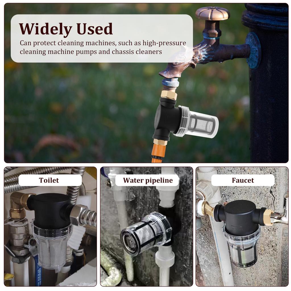 Фильтр для садового шланга 3/4 дюйма, осадочный фильтр, насадка для входного водяного фильтра для мойки высокого давления с сеткой 40 меш и сеткой 100 меш