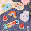 Computer Embroidery Label Cartoon Rabbit English Alphabet Embroidery Badge Label Clothing Accessories Accessories Patch Self-Adhesive Cloth Sticker