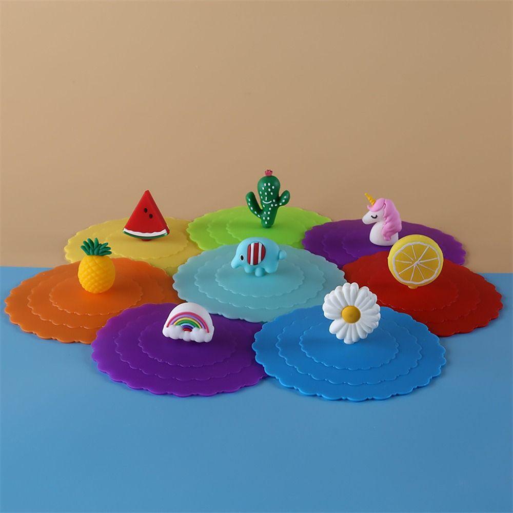 10x10cm Cup Lid Silicone Tea Coffee Lids Reusable Suction Cup Cover  Daily Necessities