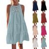 Women's Summer Cutout Dress Casual Sleeveless A-Line Layered Swing Tank Top Dress Beach Vacation Dress