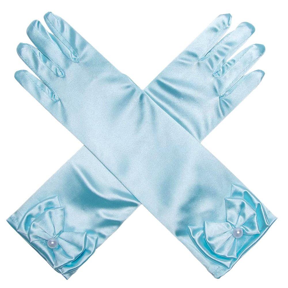 Satin Sequins Stage Gloves Children Long Gloves Full Finger Mittens Princess Skirt Accessories