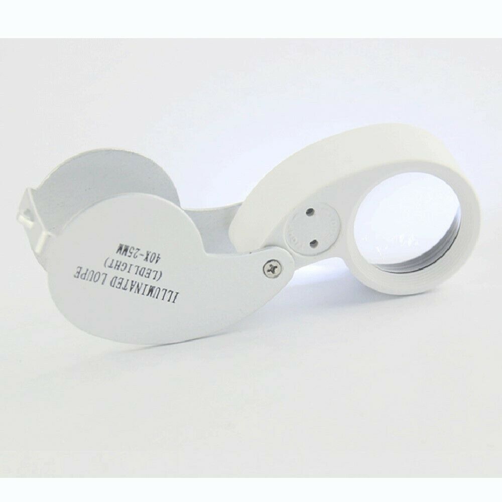 Портативная 40-кратная мини-ювелирная лупа со светодиодной подсветкой для очков