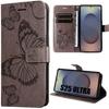 Protective Case - BOOLING - for Samsung Galaxy S25 Ultra - PU Leather - Butterfly Pattern - Brown