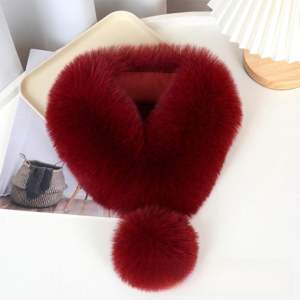 Thickened Imitation Fur Scarf Magnetic Cross Neck Warmer Gifts Plush Scarf Girl