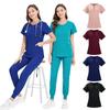 Two Piece Set V-neck Short Sleeved Fast-drying Suits Nursing Uniform Set Tops+Pants Scrub Suit