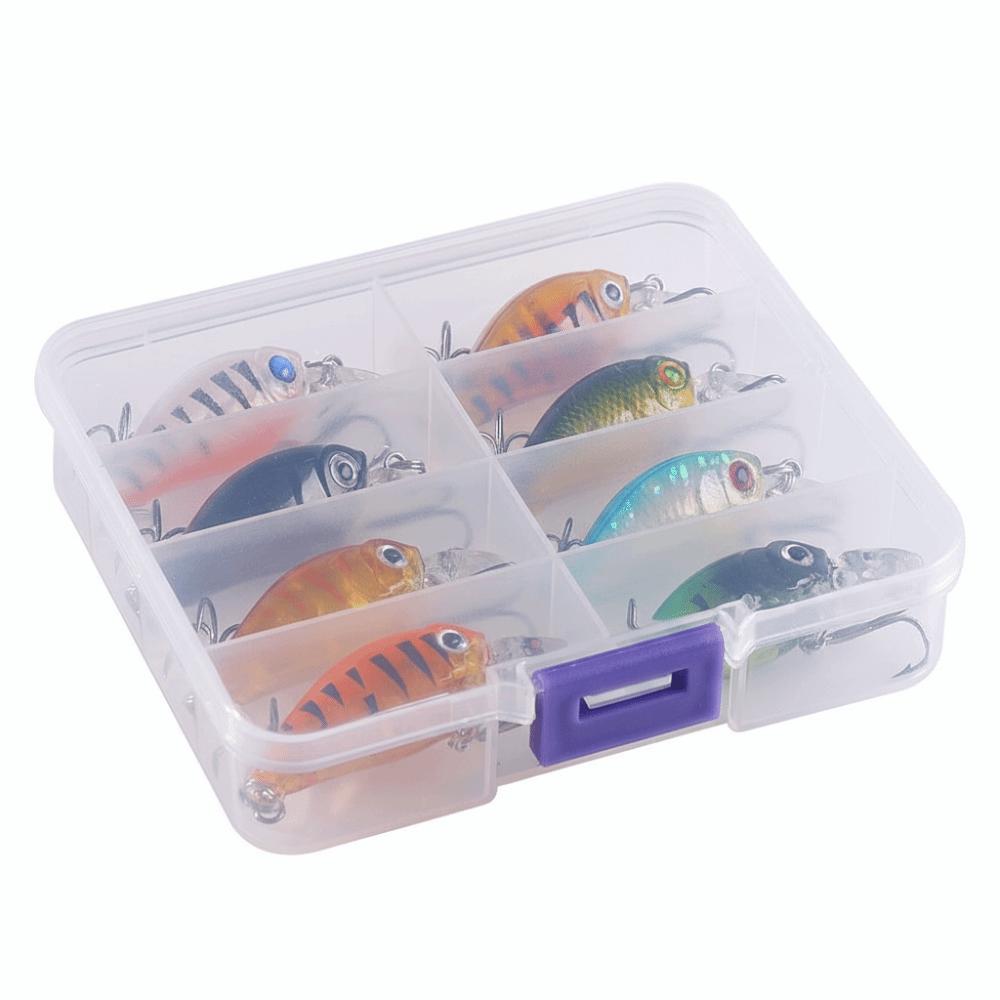 8pcs/box 3D Fish Eyes Fishing Lures Kit Realistic Fishing Crank Bait Fishing Tool