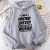 (Толстовки высокого качества)Модные толстовки с капюшоном, забавные толстовки с капюшоном «Я горжусь, сестра супер-классного брата», толстовки в стиле Харадзюку, женские топы