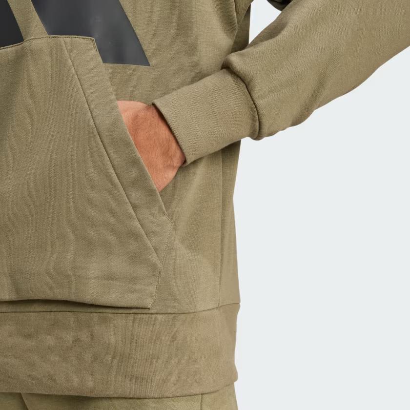 adidas Essentials Sportswear Удобная толстовка с капюшоном и логотипом бренда, с длинным рукавом, мужская толстовка оливково-черного цвета JE8892
