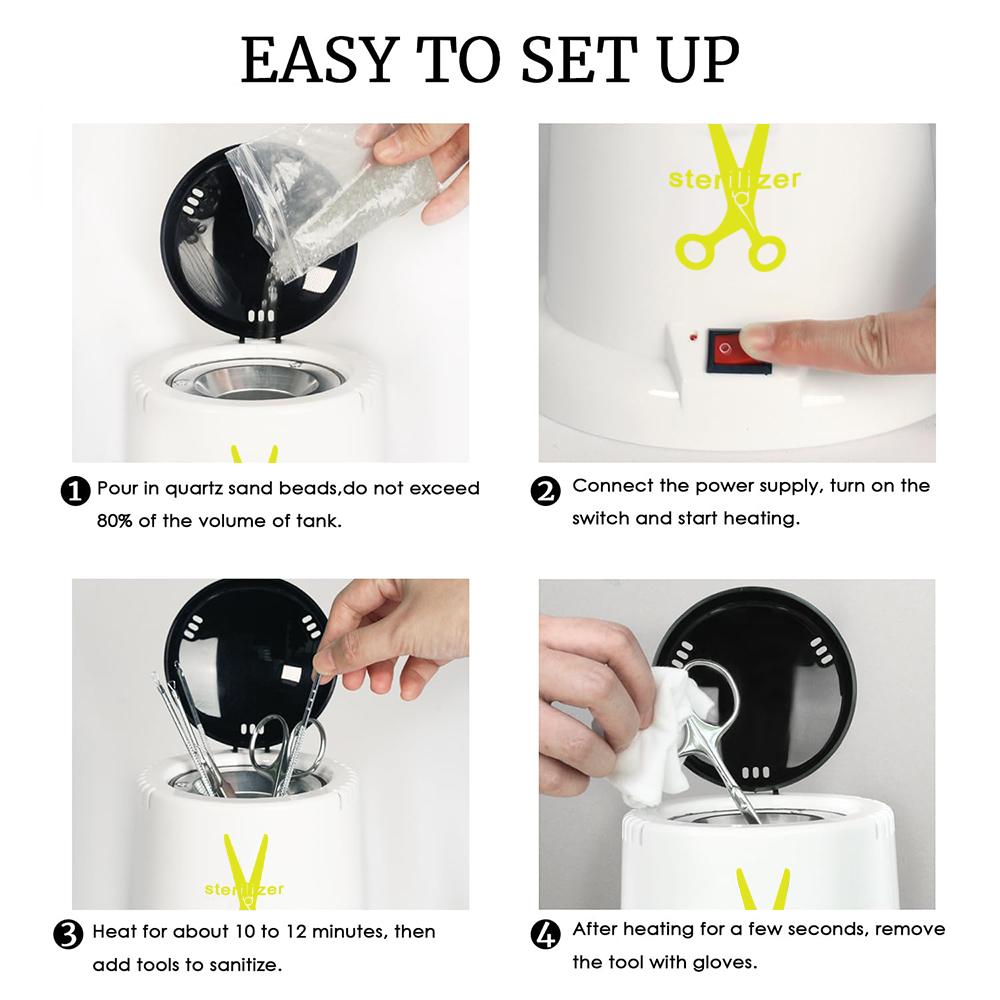 LINMANDA Nail Art Sterilizer High Temperature Sterilizer Nail Tool Cleaning Pot for Nail Art Salon Scissors Cleaning Equipment