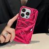 Plating Red Water Ripple Wrinkle Texture Case For iPhone 16 Pro Max 17 Air 15 14 13 12 11 16 Plus Glossy Silicone Back Cover