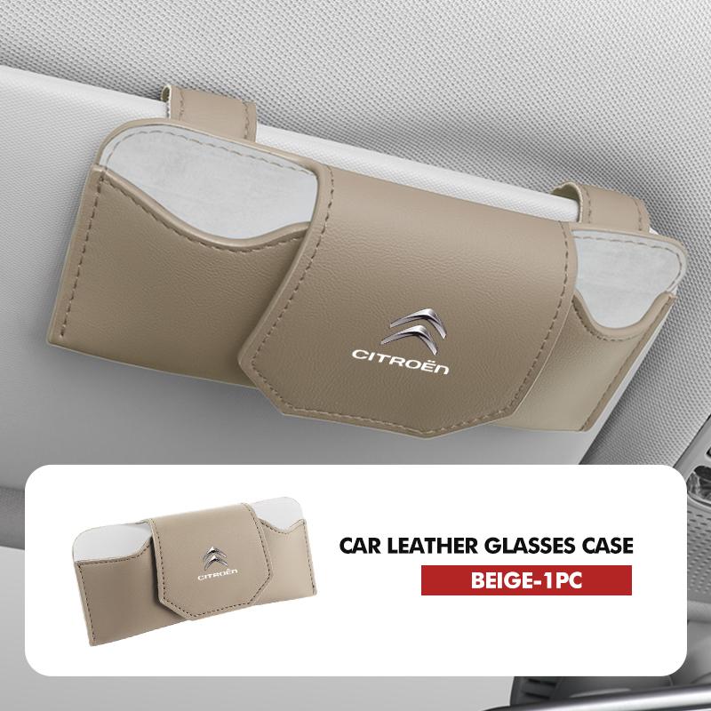 Magnetic Leather Car Sun Visor Storage Glasses Holder Case For Citroen C4 C3 C5 C1 C2 C6 C4L DS3 DS4 Berlingo Picasso Jumper