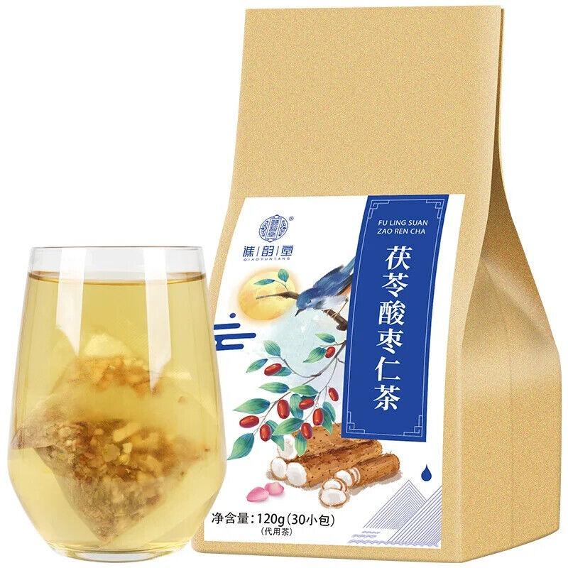 Чай из зерен мармелада Poria Spinosae, полезный травяной чай в пакетиках, 120 г, 30 пакетиков