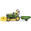 Coffret Bworld John Deere Tracteur À Gazon Avec Remorque - BRUDER - Pour Enfant Garçon