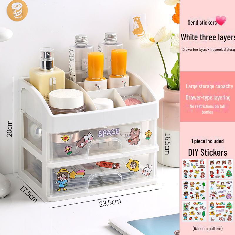 Стильный настольный ящик для хранения: Пылезащитный органайзер для канцелярских товаров и косметики для студентов