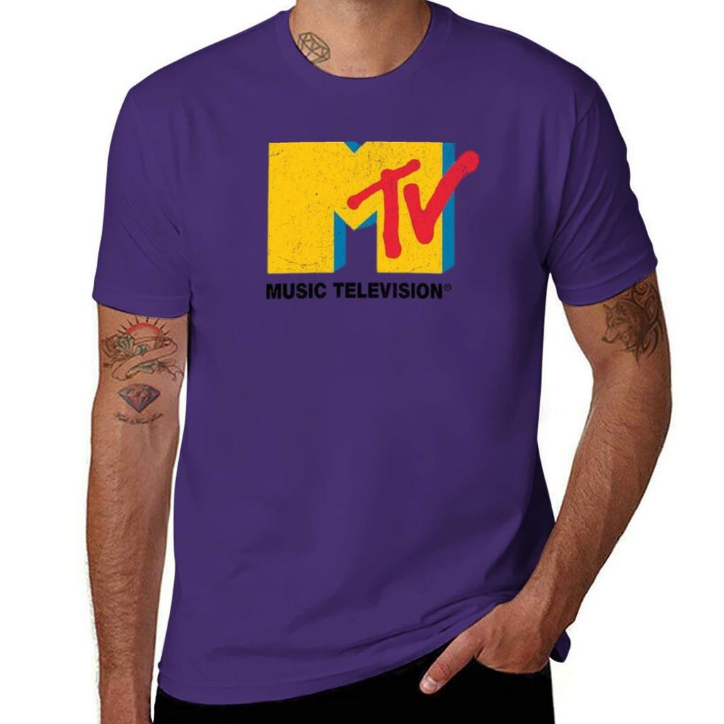 Футболка MTV с графическим принтом, забавные костюмы, блузка с животными, приталенные футболки для мальчиков и мужчин.