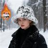 Зимняя леопардовая шапка из искусственного меха для женщин, толстая теплая зимняя шапка с защитой ушей, стильная плюшевая шапка для осени и зимы, для повседневной носки