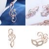 Rhinestone Brooch Shining Crystal Badge Pin Party Banquet Collar Scarf Decor Brooch Pin Musical Note