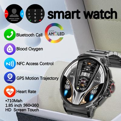 Новинка для Huawei Samsung GPS Tracking Smart Watch Men Ultra HD AMOLED Max Screen 1,85 дюйма 710 мАч Hear Trate BT Call NFC Smartwatch