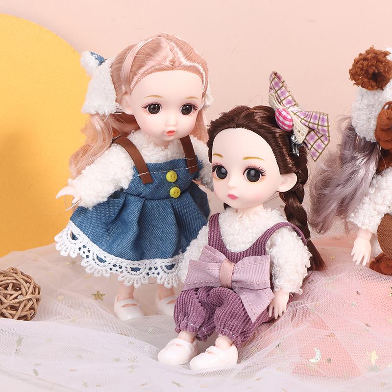 16 см мини-кукла подвижные шарнирные куклы 3D большие глаза сделай сам игрушка кукла с одеждой наряд для девочки игрушка