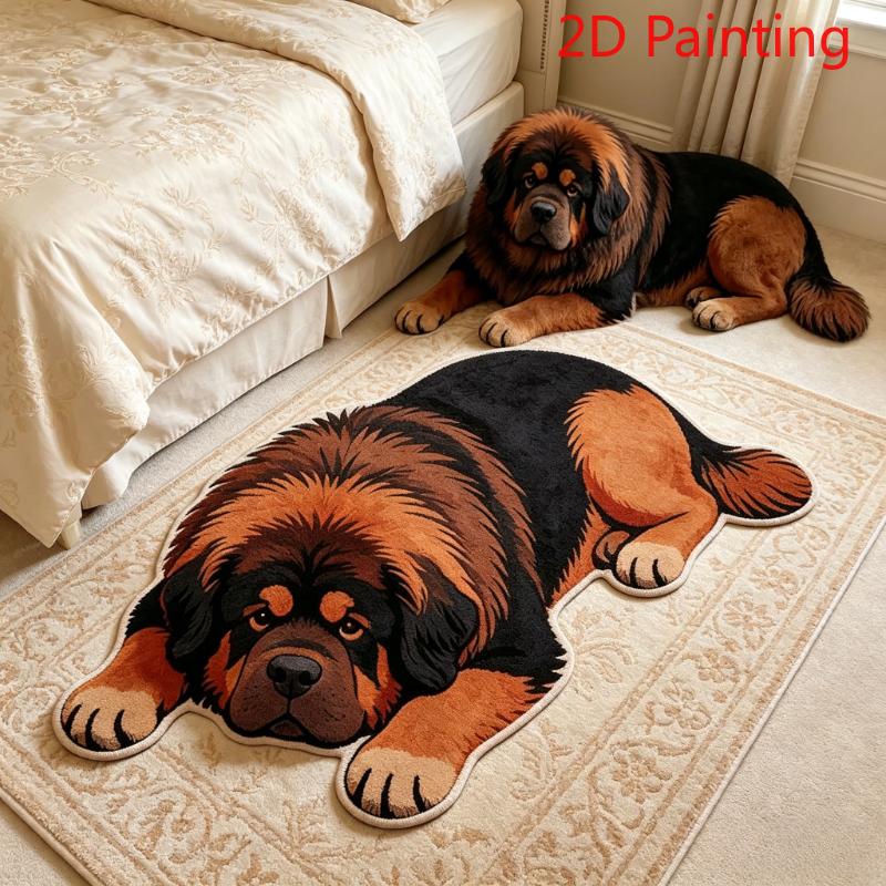 Dog Pattern Bedroom Decor Plush Carpet Animal Shapes Carpets for Living Room Thick Washable Study Floor Mat Home Fluffy Soft Rug