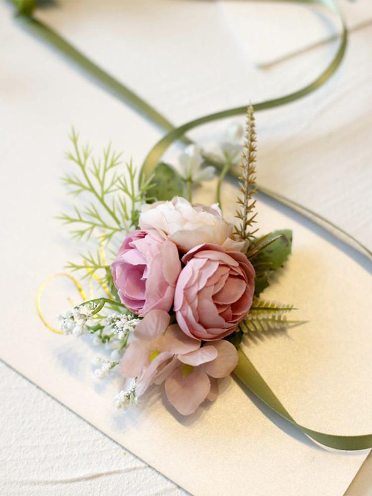 4 шт. набор бутоньерок на запястье с камелией для мужчин, свадебный наручный цветок для невесты, подружки невесты, декор для выпускного вечера, свадебный ужин, свадебный выпускной вечер