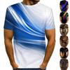 New Summer Men's Fashion T-shirt Personality Colorful Ribbons Printed Men's T-shirt Top