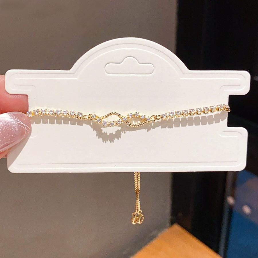 Zircon Cross Pendant Adjustable Bracelet With Geometric Design For Women