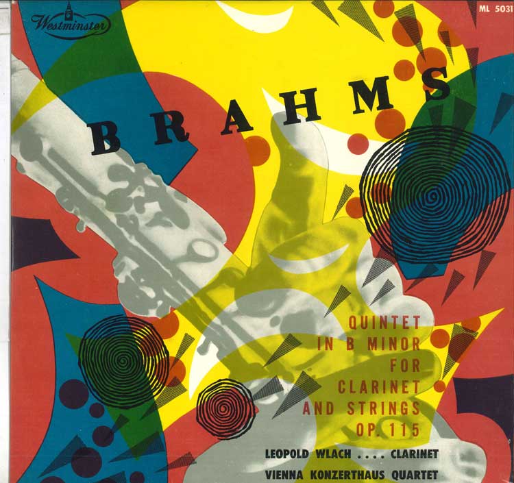 LP Record LEOPOLD WLACH, VIENNA KONZERTHAUS Q - Brahms: Quintet In B Minor For Clar ML5031 WESTMINSTER Japan Classical Used