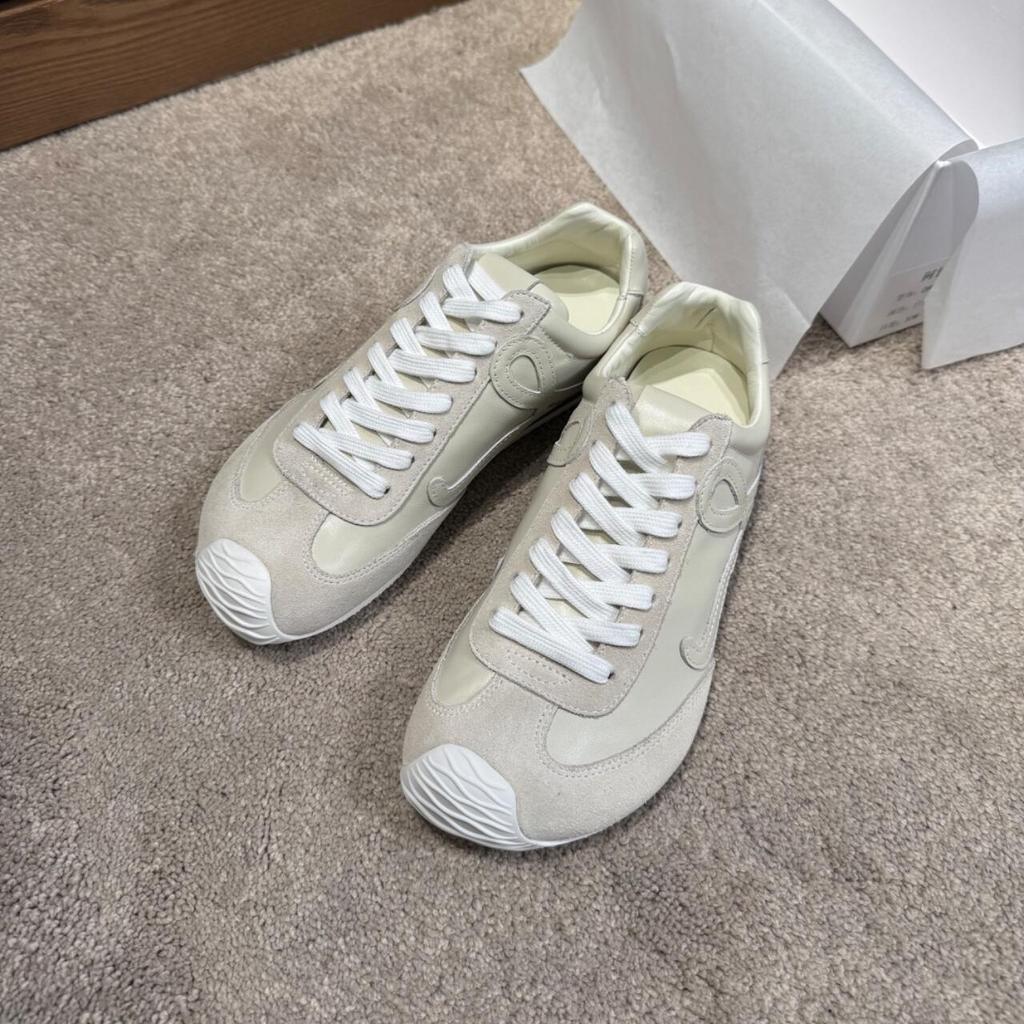 Cowhide Version~ Leather Color Matching Lace-up German Training Shoes New Big Head Versatile Casual Forrest Gump Shoes Women's Ballet Ugly Cute Shoes