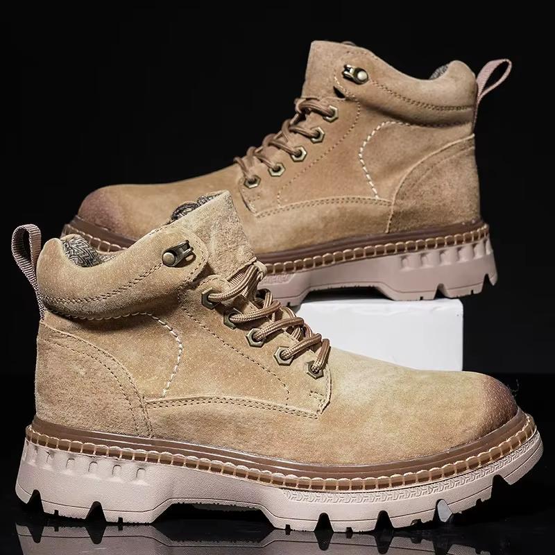Мужские ботинки из натуральной кожи, брендовые мужские повседневные туфли, высококачественные мужские ботинки, износостойкие и нескользящие мужские походные ботинки для улицы