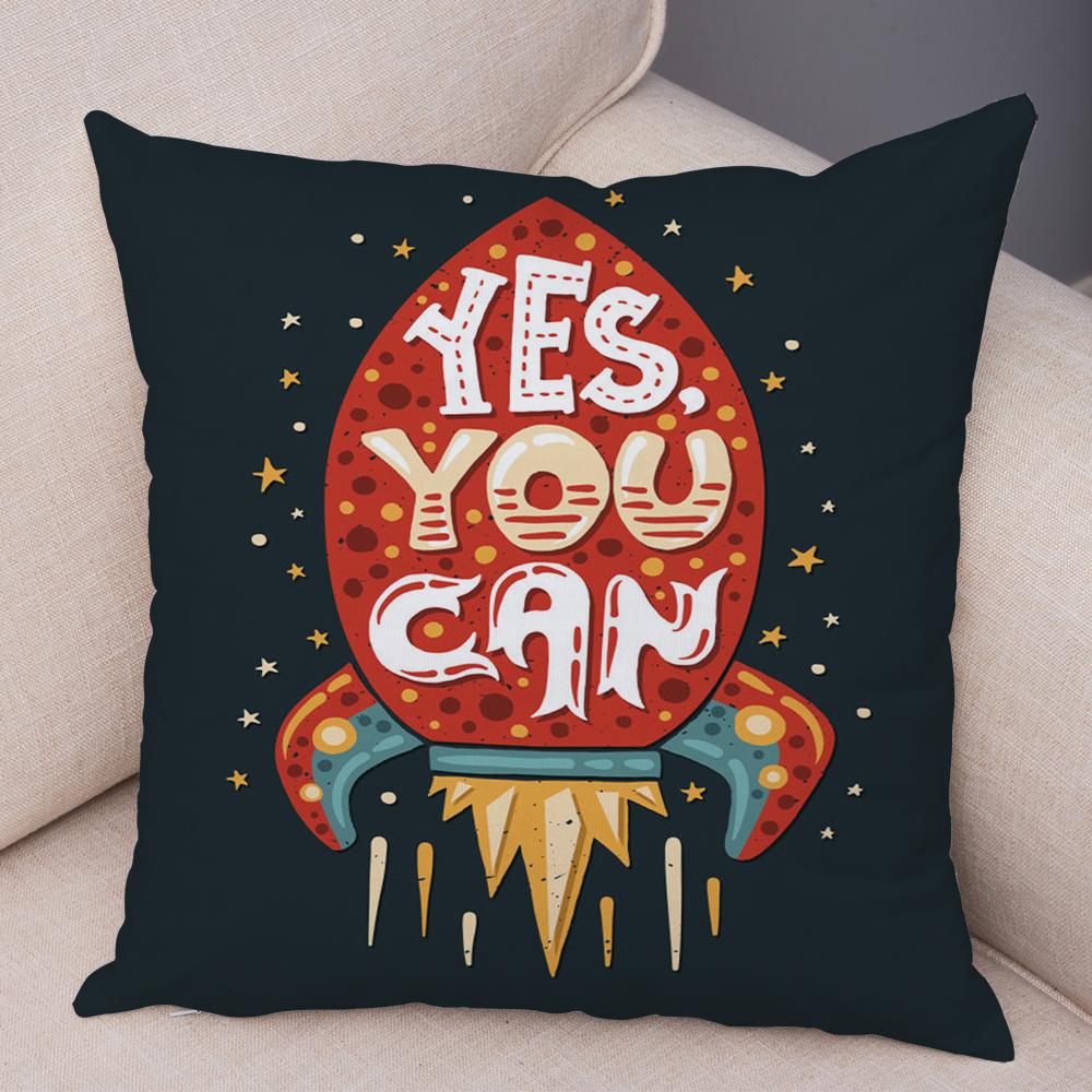 Motivational Quote Cushion Cover Inspirational Lettering Design Decorative Pillow Case Living Room Bedroom Sofa Home Decor