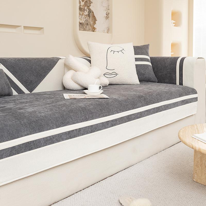 Подушка для дивана из синели, всесезонное универсальное нескользящее кожаное полотенце для дивана, новая подушка для сиденья дивана, подушка для дивана