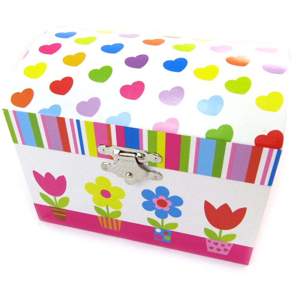 Les Trésors De Lily [N5280] - Multicolored White 'Jolies Fleurs' Jewelry Box (musical)