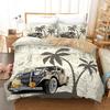 3D Digital Printing Quilt Set Three-Piece Cartoon Retro Car