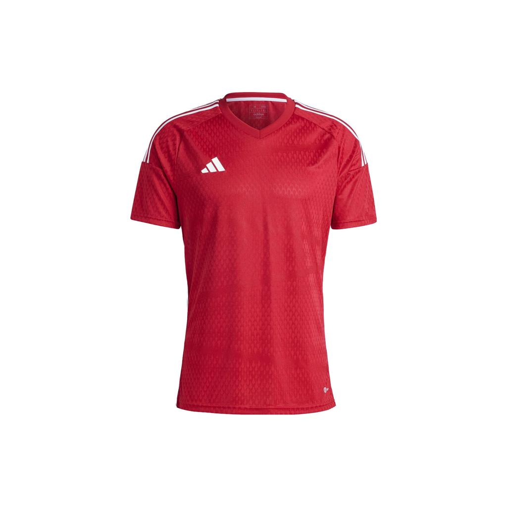 adidas Tiro 23 Competition Футболка с полосками и логотипом, с круглым вырезом и коротким рукавом, мужская, топы, красная HL4712