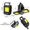 90° Foldable COB Work Light Rechargeable Emergency Light High Lumens Keychain Light  Outdoor