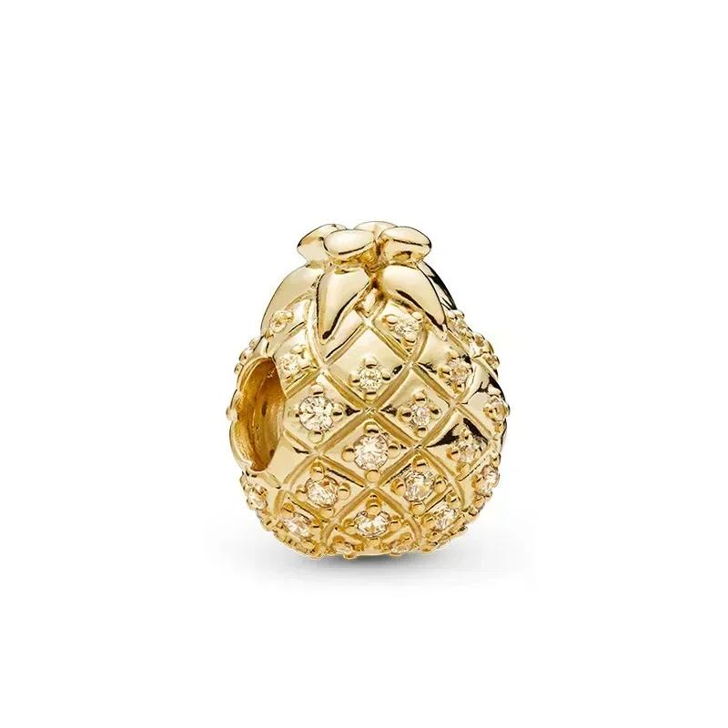 Роскошный золотой цвет серии S925, стерлинговое серебро, классический блестящий кулон «Древо жизни», подходит для оригинального браслета, подарок «сделай сам»