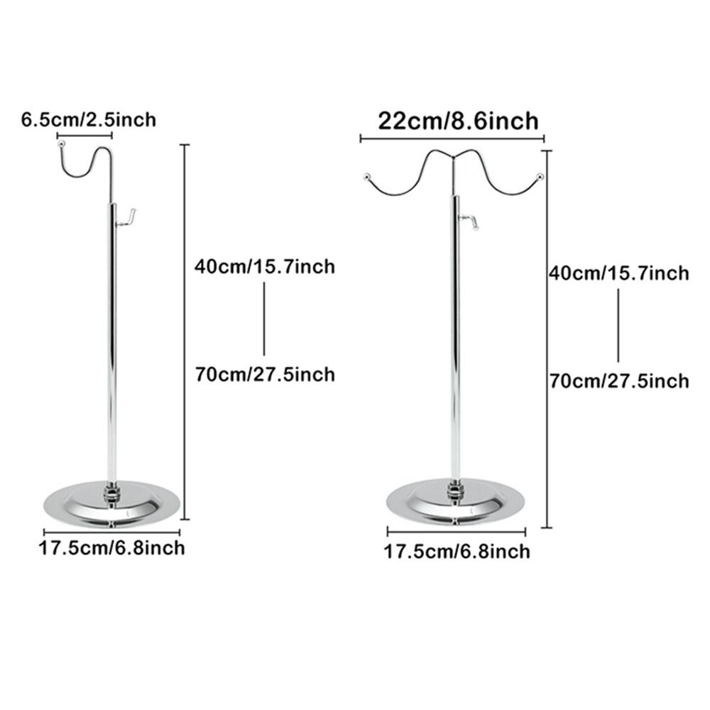 Curved Hook Handbag Display Stand Single/Double Hook Jewelry Storage Shelf Wig Hanger Silk Scarves