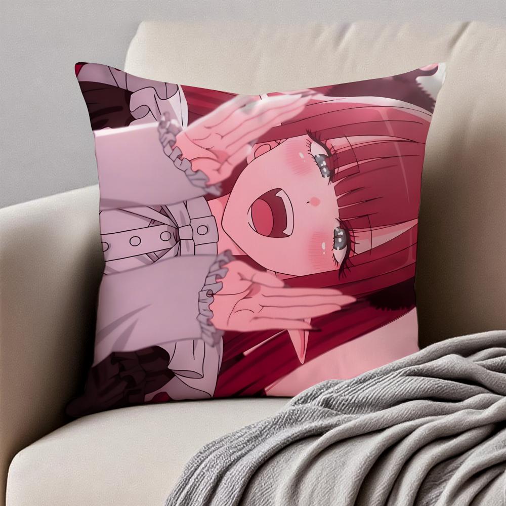 My DDress Up Darling Pillow Romance Anime Cushion Cover Pillowcase Antidustmite Invisible Zipper Short Plush Sofa Cushion