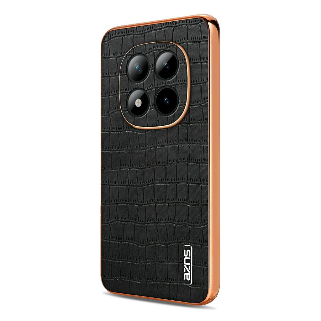 AZNS для Xiaomi Poco M8 Pro 5G/Redmi Note 15 Pro+ 5G (Глобальный) Чехол Электролитическое покрытие Текстура крокодила ПУ + ТПУ Чехол для телефона