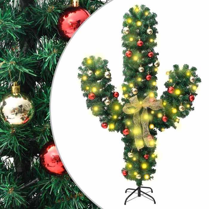 VidaXL Christmas Cactus with Stand and LED Green 180 Cm PVC 344656