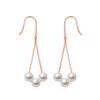 PHNIBIRD Pearl Earrings for 925 Pearl Day Women, 3-Row, Silver, Hypoallergenic, Earrings, Swinging, Wedding, Commuting, Gift, Women, Jewelry, Mother's