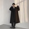Мужское шерстяное пальто средней длины в корейском стиле - выше колена, однотонная хлопковая ветровка в гонконгском стиле