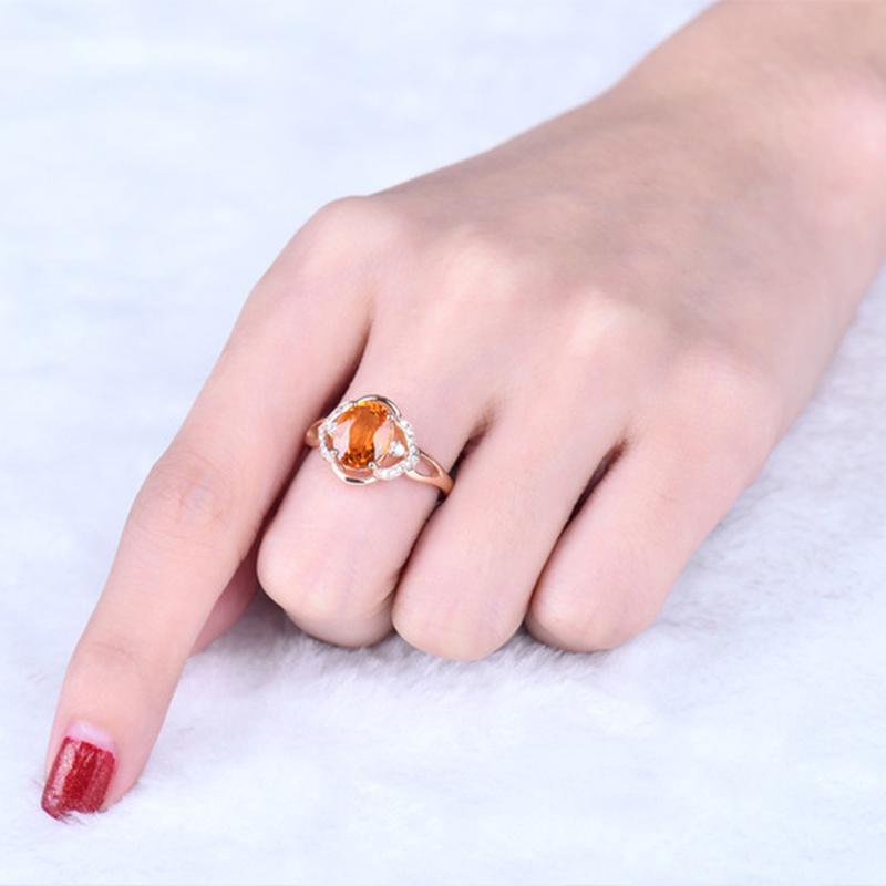 Sace Gems Классическое медное кольцо с цирконием, женское отверстие, регулируемое свадебное обещание, вечерние подарок, открытое