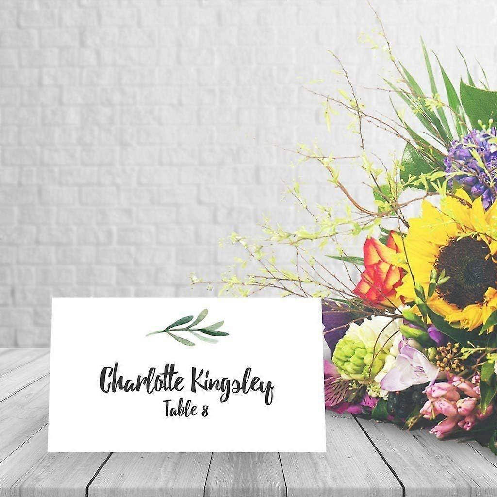 UrbanMingle 25 Elegant Greenery Tent Table Place Cards for Wedding Thanksgiving