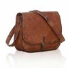 Bag Leather Tote Sling Messenger Shoulder Cross-body Bag 12.5" Vintage Saddle