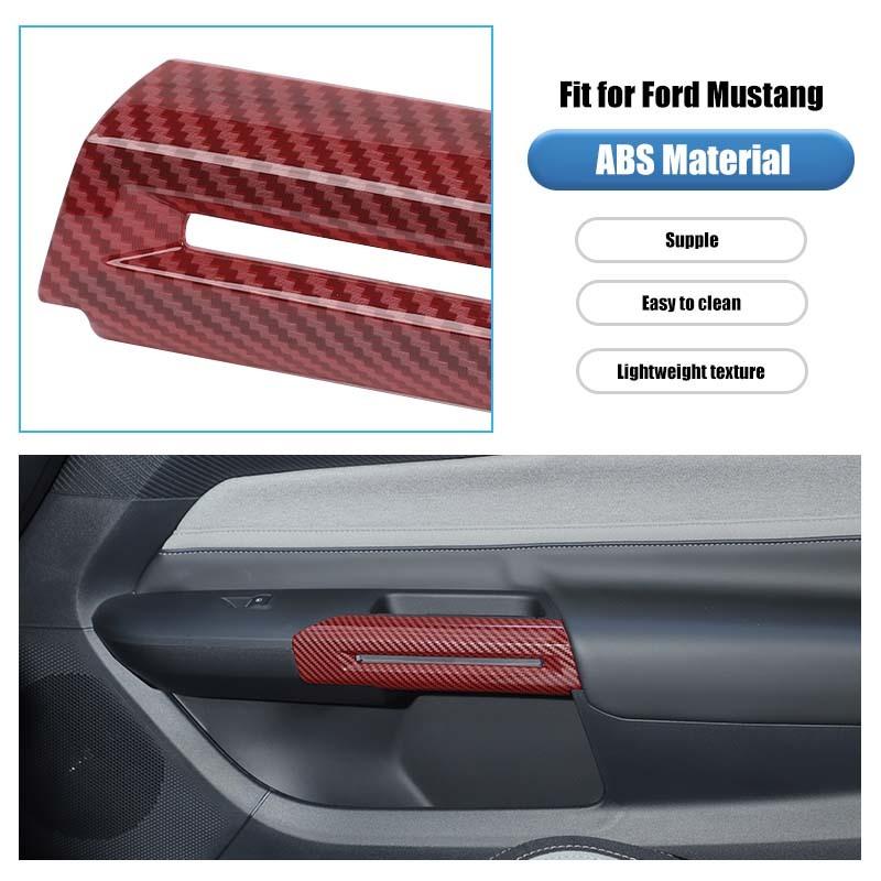 ABS Interior Door Handle Decoration Cover Sticker Fit Ford Mustang 2015 Up Interior Accessories