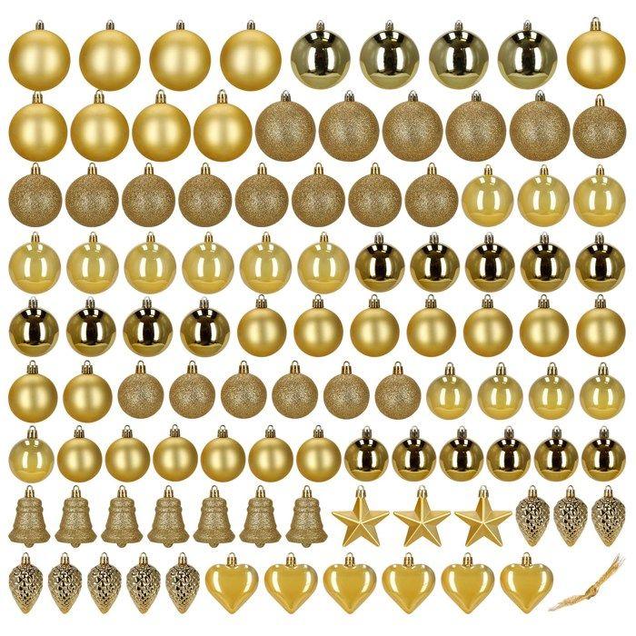 Ornements d'arbre de Noël - SPRINGOS - Lot de 100 - Incassables - Doré - Mixte